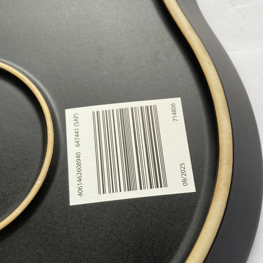 Black Cat-Shaped Stoneware Dinner Plate with Sparkle